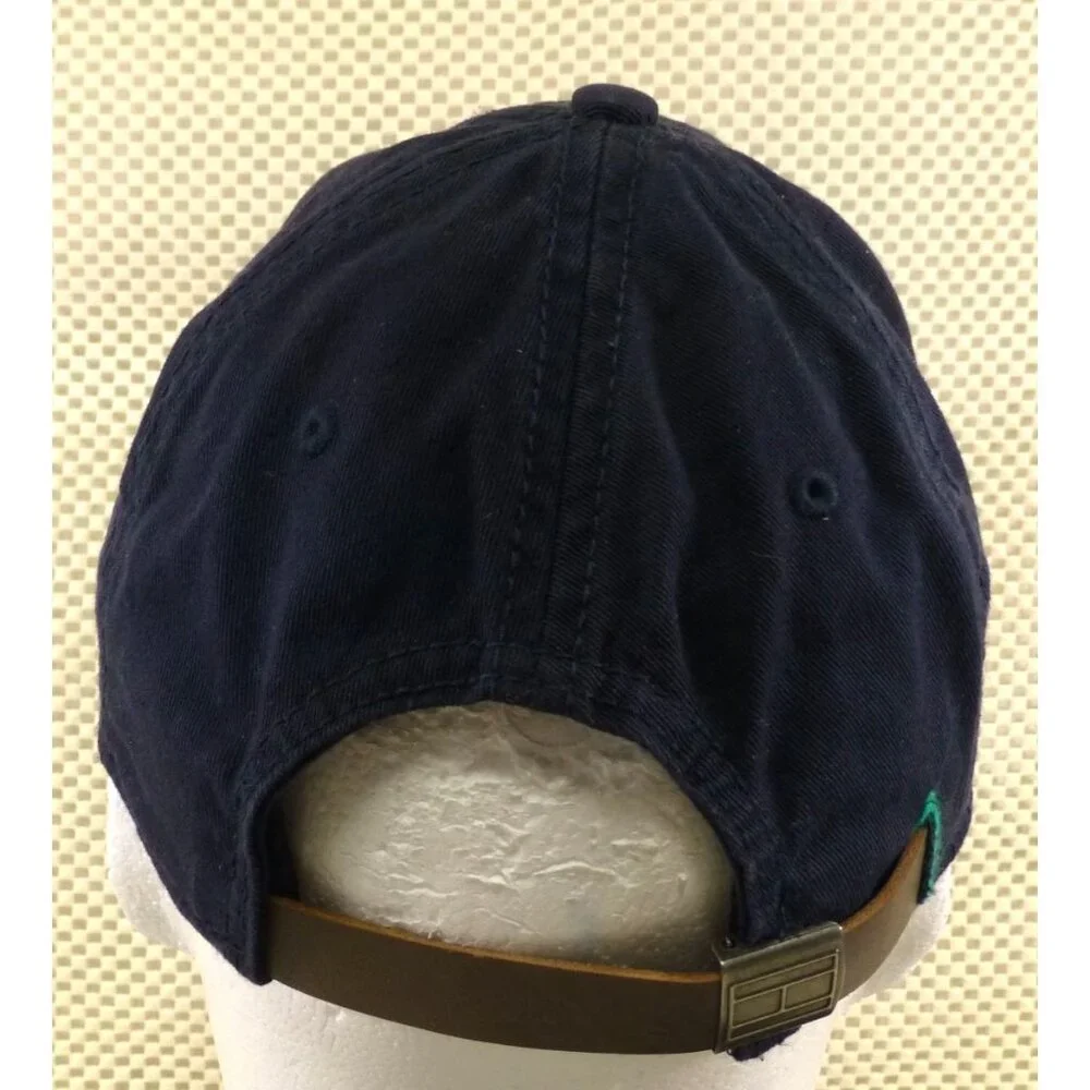 Tommy Hilfiger Spell Out Navy Blue Baseball Cap W/ Red Under Visor - Picture 3 of 8
